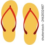 Summer slippers flat vector illustration isolated on white background.