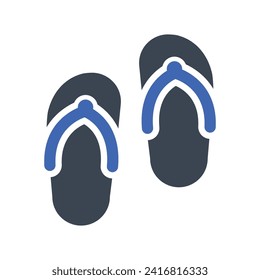 Summer Slippers Icon, Vector Graphics