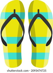 Summer slippers, illustration, vector on a white background.