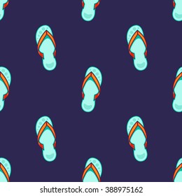 Summer slippers seamless vector pattern