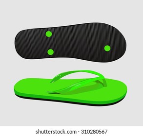 Summer slippers. Vector illustration.