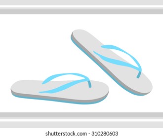 Summer slippers. Vector illustration.