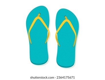 Summer Slippers Vector Illustration Isolated on White Background