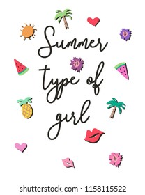 summer slogan design. tropical doodles. shirt print.