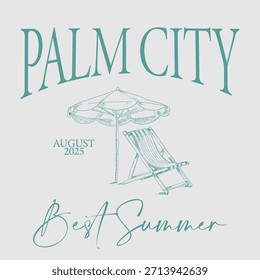 Letras de impresión de Vector gráfico de eslogan de verano para diseño de impresión de camiseta