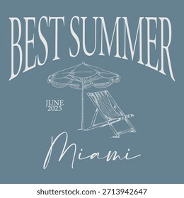 Letras de impresión de Vector gráfico de eslogan de verano para diseño de impresión de camiseta
