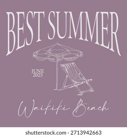 Summer slogan graphic vector print lettering for t shirt print design