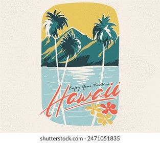 Summer slogan t-shirt. Surf club design. Beach wave artwork. Surfing board. Summer abstract art. Sunshine paradise graphic print design. Tropical island art for fashion and others.