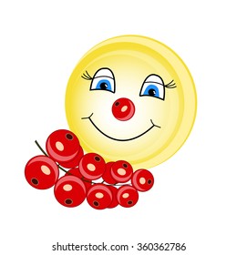 Summer smiley with currant. Smiley with a nose of currant