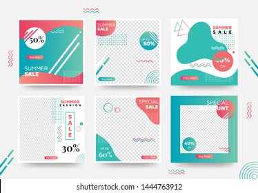 Summer Social Media Banner Template Collection With Unique Color