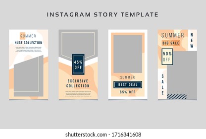 Plantilla vectorial abstracta de la historia en medios sociales de verano