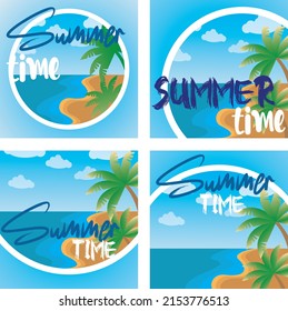 summer social media posts in blue