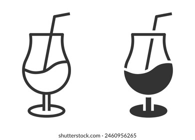 Summer soft drink icon. Vector illustration.