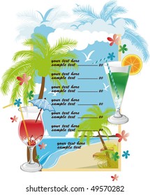 Summer Soft Drink Menu Cover