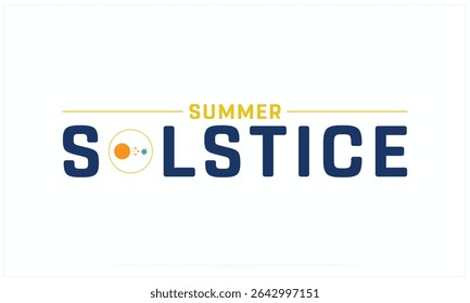 Summer Solstice design on white background, Typographic Design of Summer Solstice Day, Vector Design of Summer Solstice, Summer Solstice