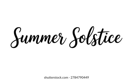 summer solstice elegant handwritten typography design with modern calligraphy style for seasonal celebration nature festival and astronomy themed artwork