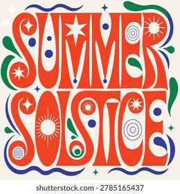 Summer Solstice Festival Typography Vector