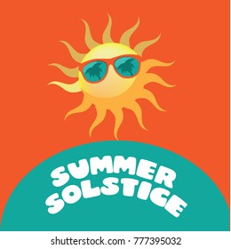 Summer solstice illustration. Flat design. EPS 10 vector.