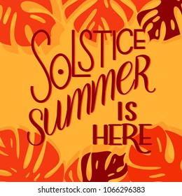 Summer solstice lettering. Elements for invitations, posters, greeting cards