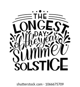 Summer solstice lettering. Elements for invitations, posters, greeting cards