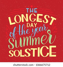 Summer solstice lettering. Elements for invitations, posters, greeting cards