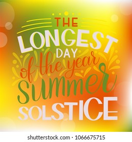 Summer solstice lettering. Elements for invitations, posters, greeting cards