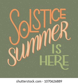 Summer solstice lettering. Elements for invitations, posters, greeting cards