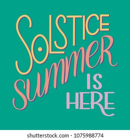 Summer solstice lettering. Elements for invitations, posters, greeting cards