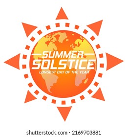 solsticio de verano más largo día del año ilustración vectorial, adecuado para banner web o tarjeta