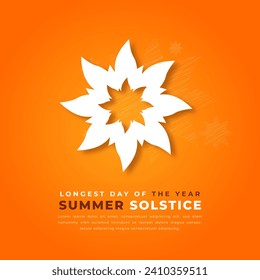 Summer Solstice. Longest Day of the Year Paper cut style Vector Design Illustration for Background, Poster, Banner, Advertising, Greeting Card