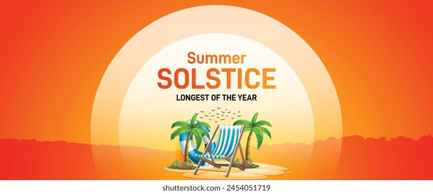 Summer Solstice. Longest day of the year. summer solstice template, banner, poster, social media post etc. summer discount offer banner, poster, digital post etc. 