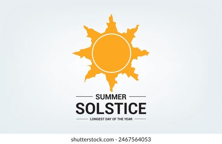 Summer Solstice. Longest day of the year. Holiday concept. Template for background, banner, card, poster with text inscription. Vector EPS10 illustration