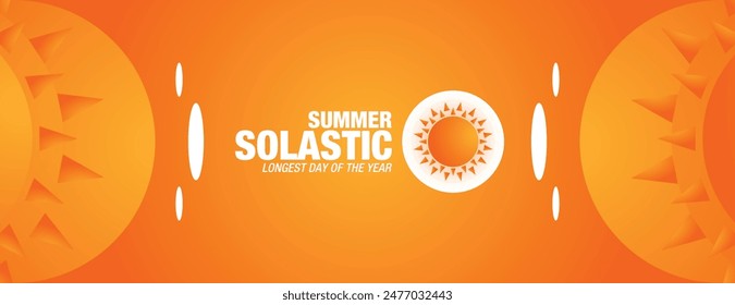 Summer Solstice. Longest day of the year. summer solstice template banner design, poster, typography, social media post. design background, card, Vector illustration.