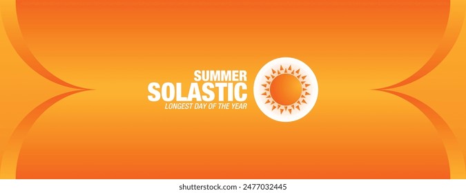 Sommersonnenwende. Der längste Tag des Jahres. Sommersonnenwende-Vorlage Banner Design, Poster, Typografie, Social Media Post. Design Hintergrund, Karte, Vektorillustration.