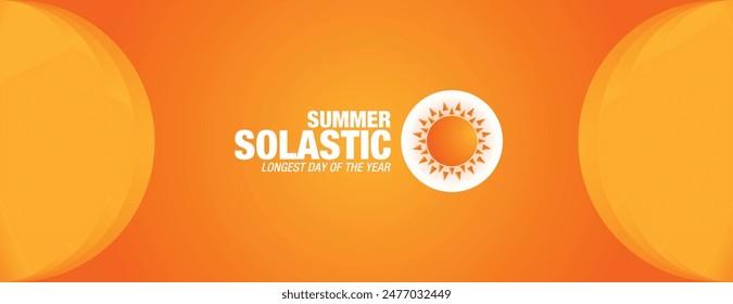 Sommersonnenwende. Der längste Tag des Jahres. Sommersonnenwende-Vorlage Banner Design, Poster, Typografie, Social Media Post. Design Hintergrund, Karte, Vektorillustration.