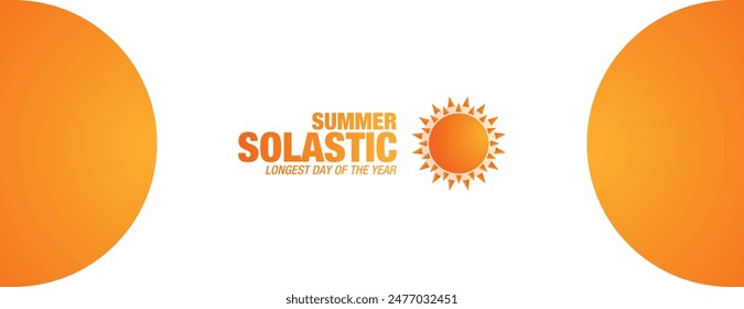 Summer Solstice. Longest day of the year. summer solstice template banner design, poster, typography, social media post. design background, card, Vector illustration.