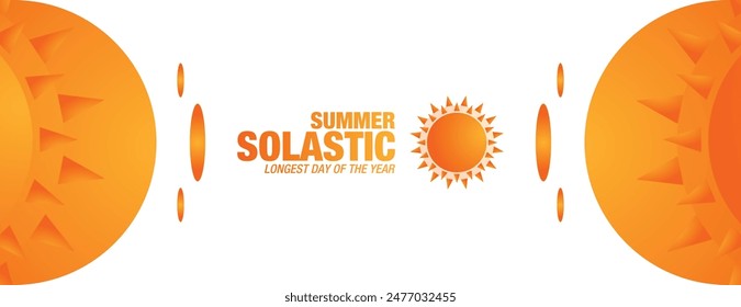 Summer Solstice. Longest day of the year. summer solstice template banner design, poster, typography, social media post. design background, card, Vector illustration.