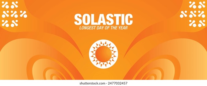 Summer Solstice. Longest day of the year. summer solstice template banner design, poster, typography, social media post. design background, card, Vector illustration.