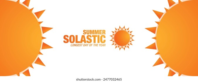 Summer Solstice. Longest day of the year. summer solstice template banner design, poster, typography, social media post. design background, card, Vector illustration.