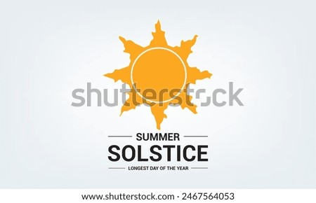 Summer Solstice. Longest day of the year. Holiday concept. Template for background, banner, card, poster with text inscription. Vector EPS10 illustration