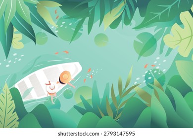 Summer Solstice Outing Vector Illustration