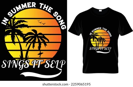 In summer the song.....Retro Sun sent T shirt Design 