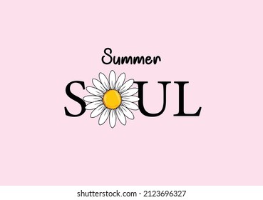 Summer Soul Daisy Vector Design