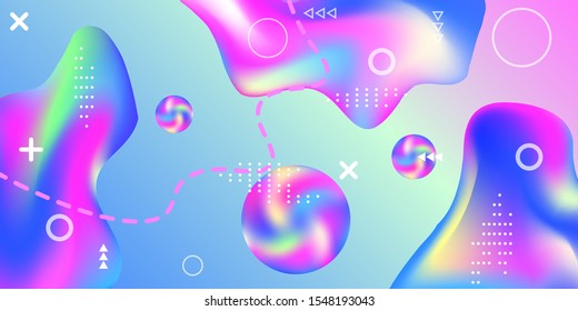 Summer sound poster design of a music festival. Bright smooth mesh is blurred by a futuristic pattern in pink, blue, green, yellow, purple tones. Trendy creative vector cosmic gradient. 