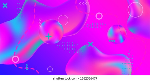 Summer sound poster design of a music festival. Bright smooth mesh is blurred by a futuristic pattern in pink, blue, green, yellow, purple tones. Trendy creative vector cosmic gradient. 