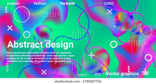 Summer sound poster design of a music festival.  Minimal style concept. Colorful abstract background. Trendy creative vector cosmic gradient.