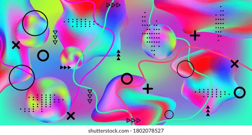 Summer sound poster design of a music festival.  Minimal style concept. Colorful abstract background. Trendy creative vector cosmic gradient.