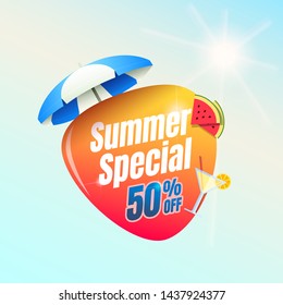 Summer Special 50% Off Shopping Label