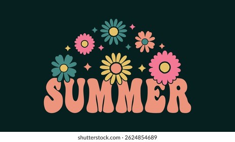 Summer Special Groovy text Vector Illustration vacation holiday