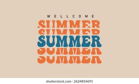Summer Special Groovy text Vector Illustration vacation holiday